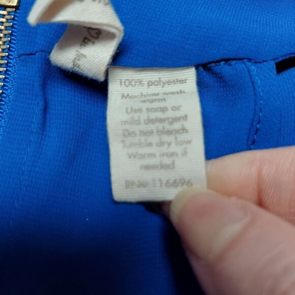 Japna Women's Cobalt Blue Layered  Scoop Neck Blouse - Picture 7 of 7